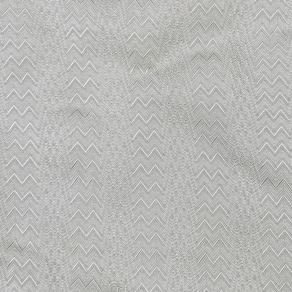 VINTAGE Cream Herringbone Jacquard Fringe Scarf
